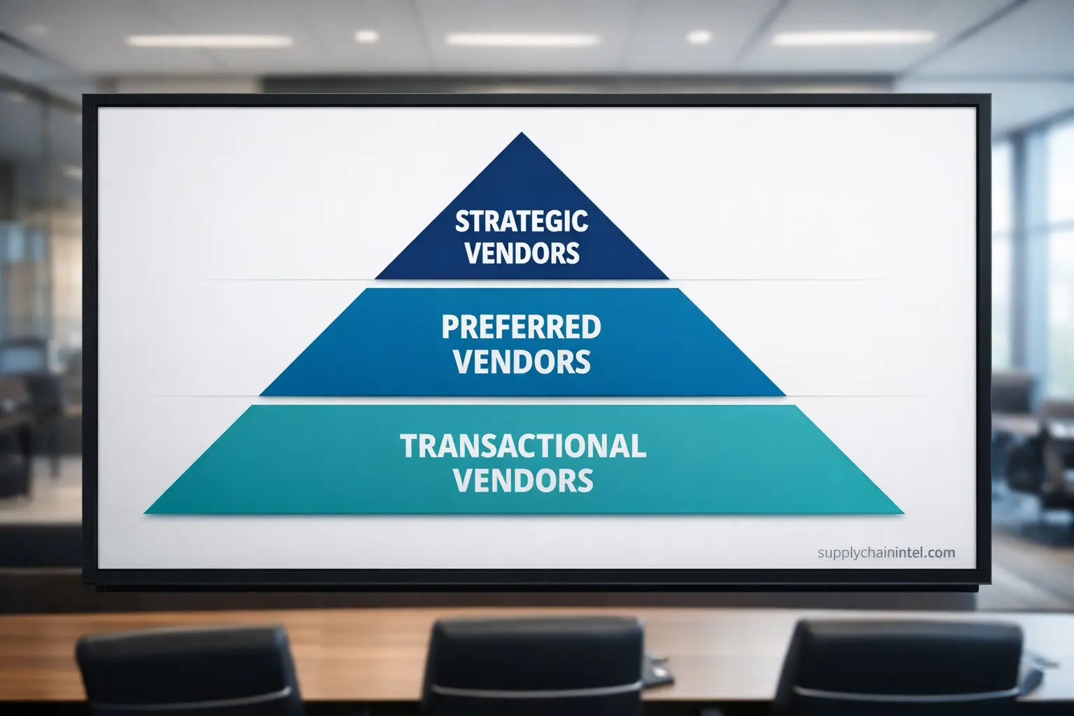 Vendor tiering framework showing strategic preferred and transactional vendor categories