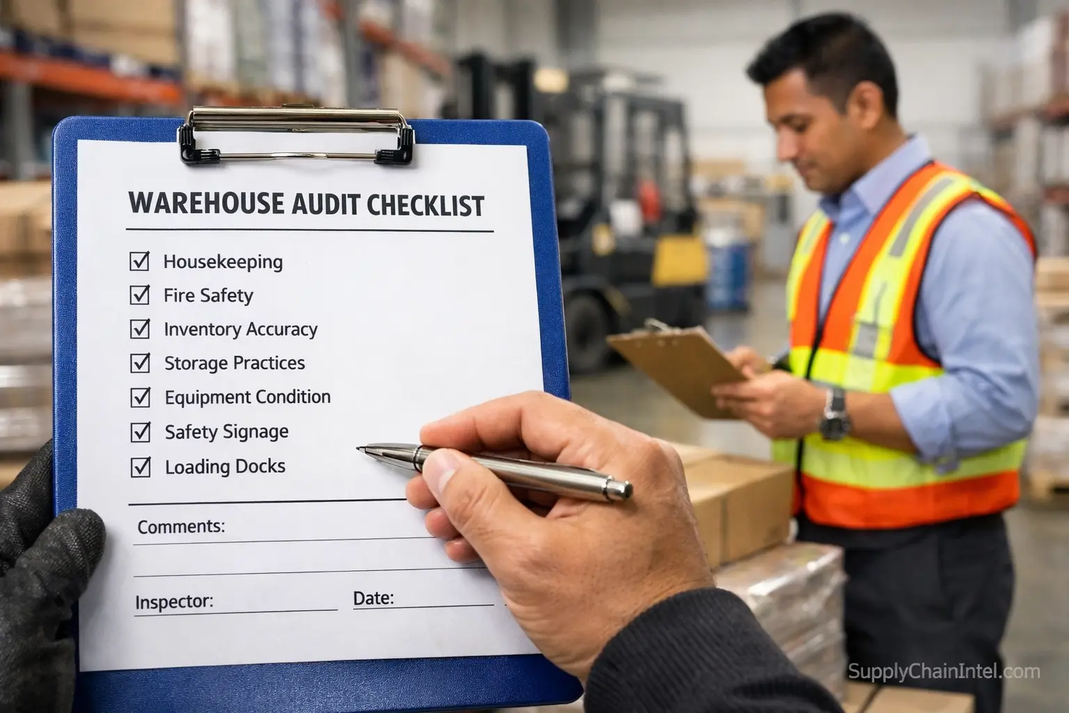 Warehouse audit checklist inspection and compliance verification process